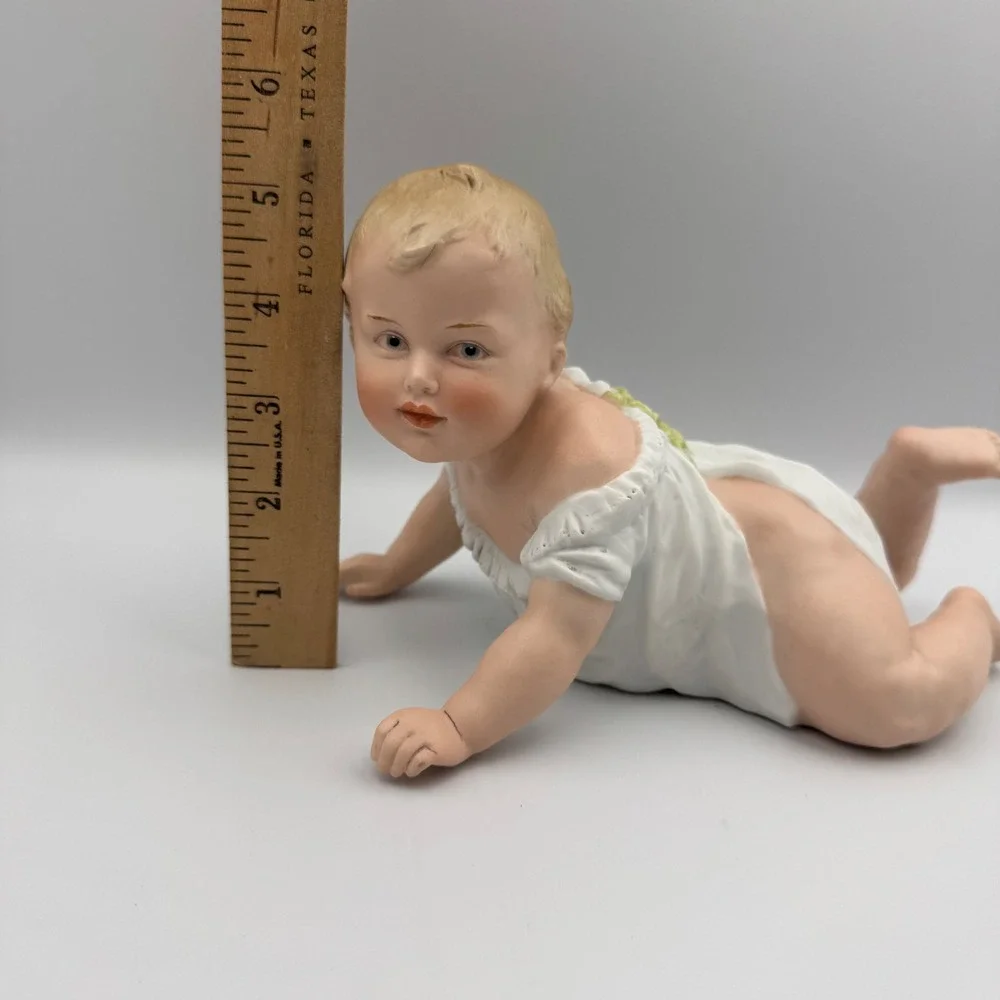 Vintage Gerbruder Heubach Porcelain Bisque Baby Dolls Set German Figurines 1900s